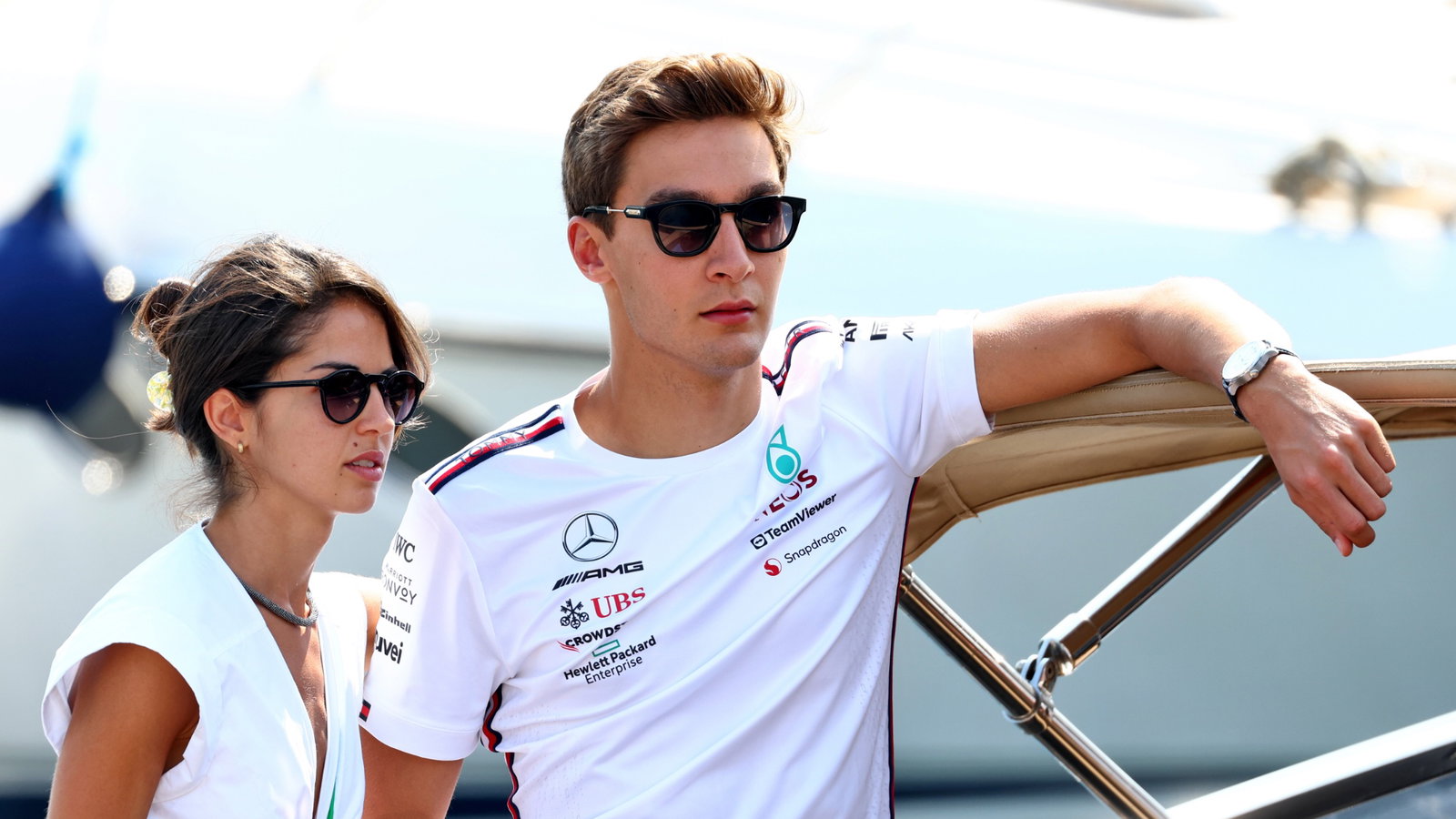 George Russell (GBR) Mercedes AMG F1 with girlfriend Carmen Montero Mundt. Formula 1 World Championship, Rd 7, Monaco