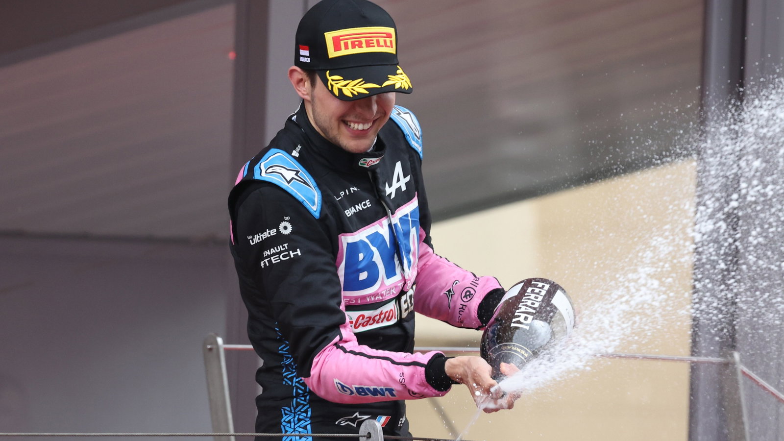 Esteban Ocon (FRA) Alpine F1 Team celebrates his third position on the podium. Formula 1 World Championship, Rd 7, Monaco