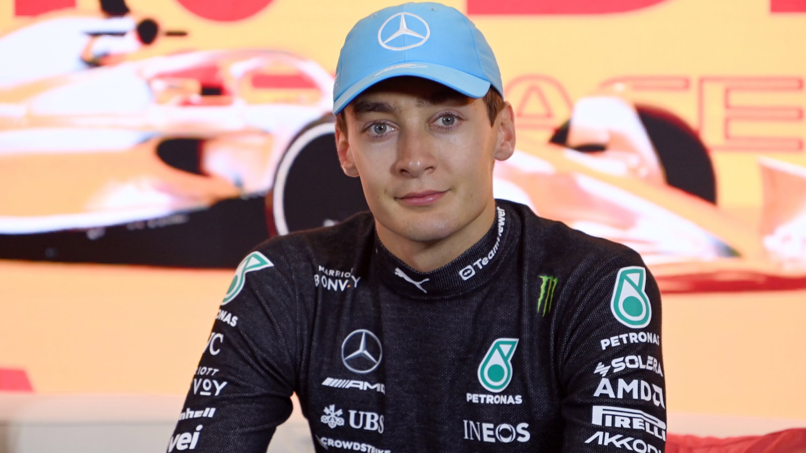 George Russell (GBR) Mercedes AMG F1 in the post race FIA Press Conference. Formula 1 World Championship, Rd 8, Spanish
