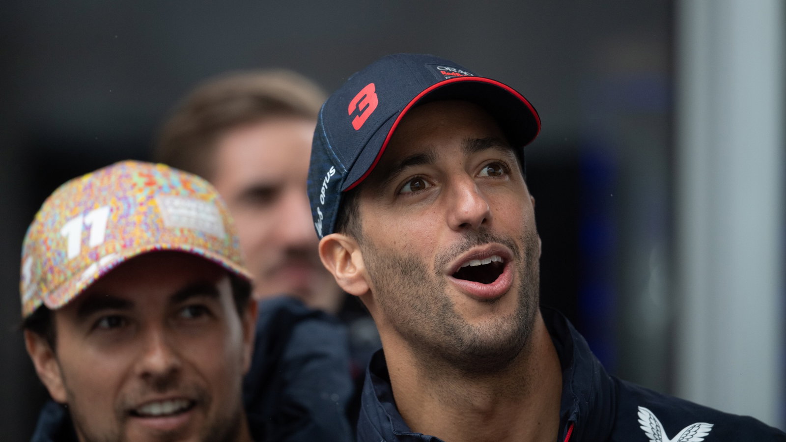 Daniel Ricciardo (AUS) Red Bull Racing Reserve and Third Driver and Sergio Perez (MEX) Red Bull Racing. Formula 1 World