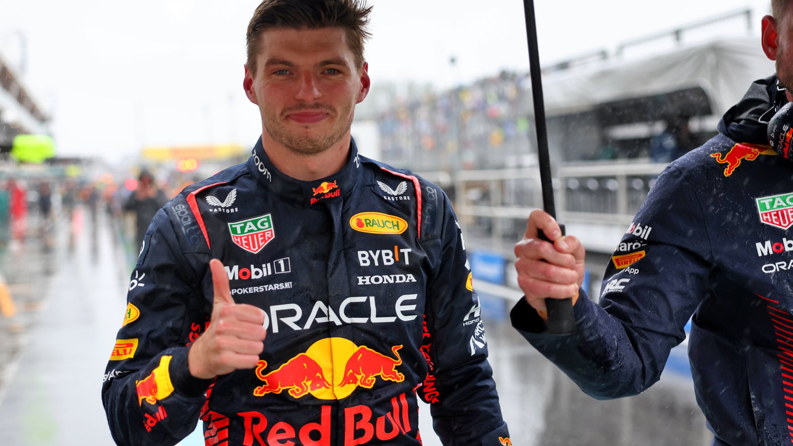 Max Verstappen (NLD) Red Bull Racing celebrates his pole position. Formula 1 World Championship, Rd 9, Canadian Grand