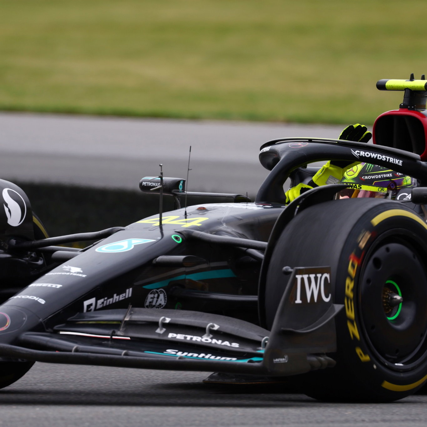 Lewis Hamilton (GBR) Mercedes AMG F1 W14 celebrates third position at the end of the race. Formula 1 World Championship,