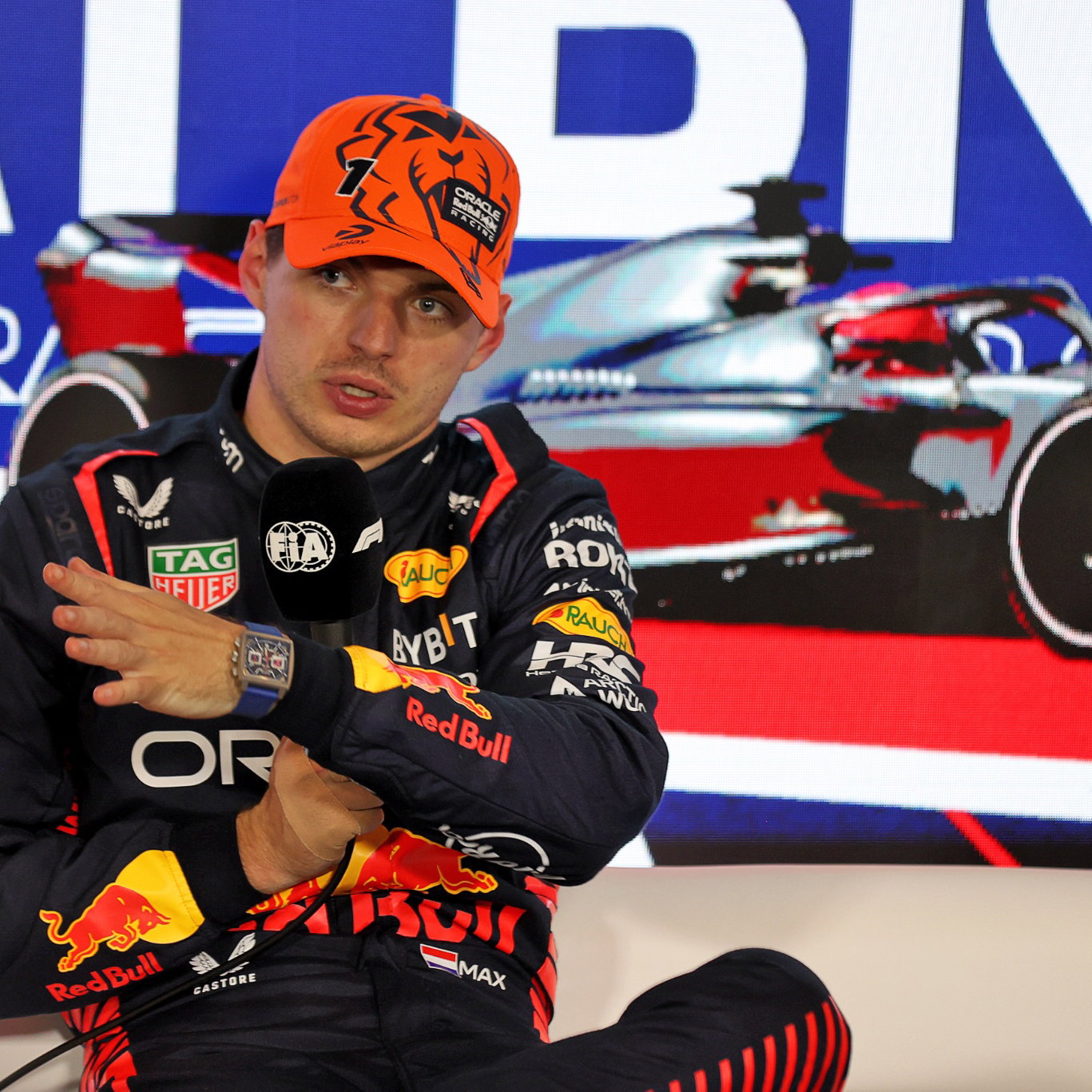 Max Verstappen (NLD) Red Bull Racing in the post qualifying FIA Press Conference. Formula 1 World Championship, Rd 11,
