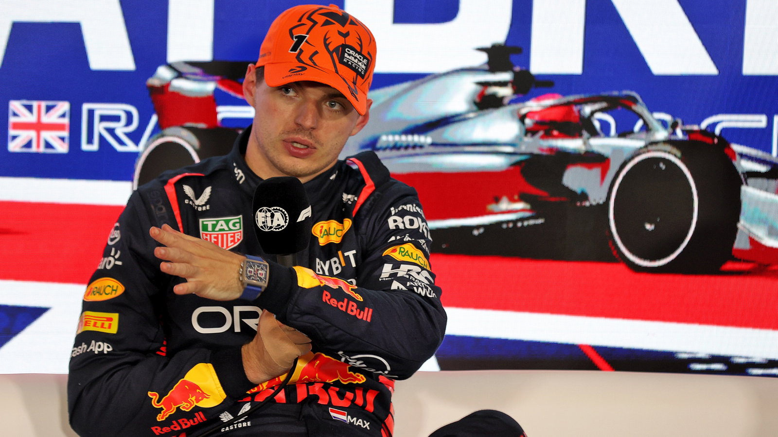 Max Verstappen (NLD) Red Bull Racing in the post qualifying FIA Press Conference. Formula 1 World Championship, Rd 11,