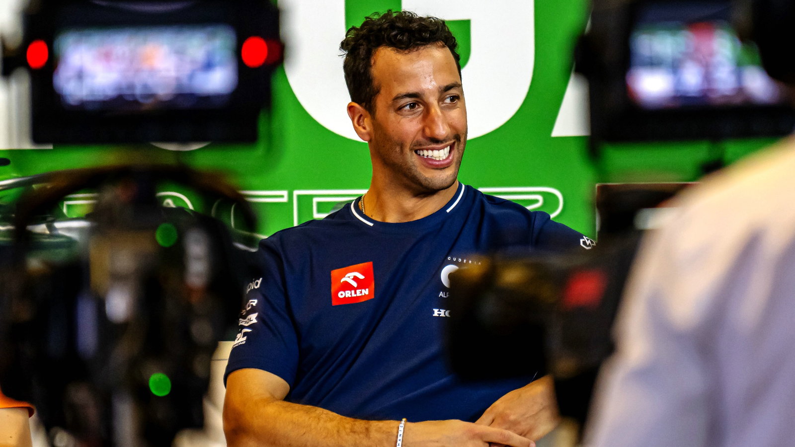 Daniel Ricciardo (AUS) AlphaTauri in the FIA Press Conference. Formula 1 World Championship, Rd 12, Hungarian Grand Prix,