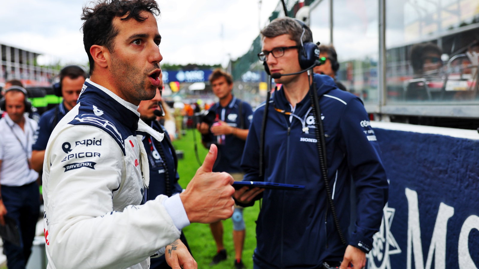 Daniel Ricciardo (AUS) AlphaTauri on the grid. Formula 1 World Championship, Rd 13, Belgian Grand Prix, Spa Francorchamps,