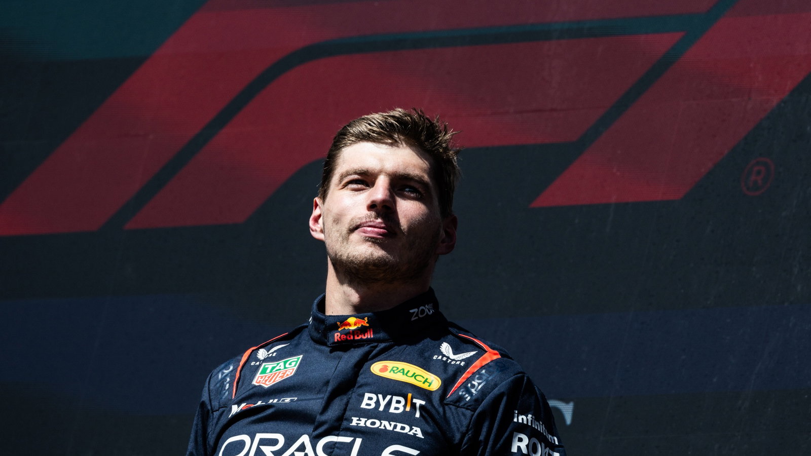 Race winner Max Verstappen (NLD) Red Bull Racing on the podium. Formula 1 World Championship, Rd 13, Belgian Grand Prix,