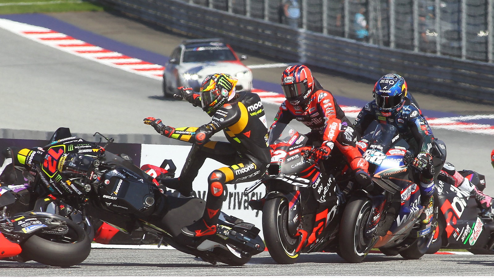 Marco Bezzecchi crash, Sprint Race, Austrian MotoGP, 19 August