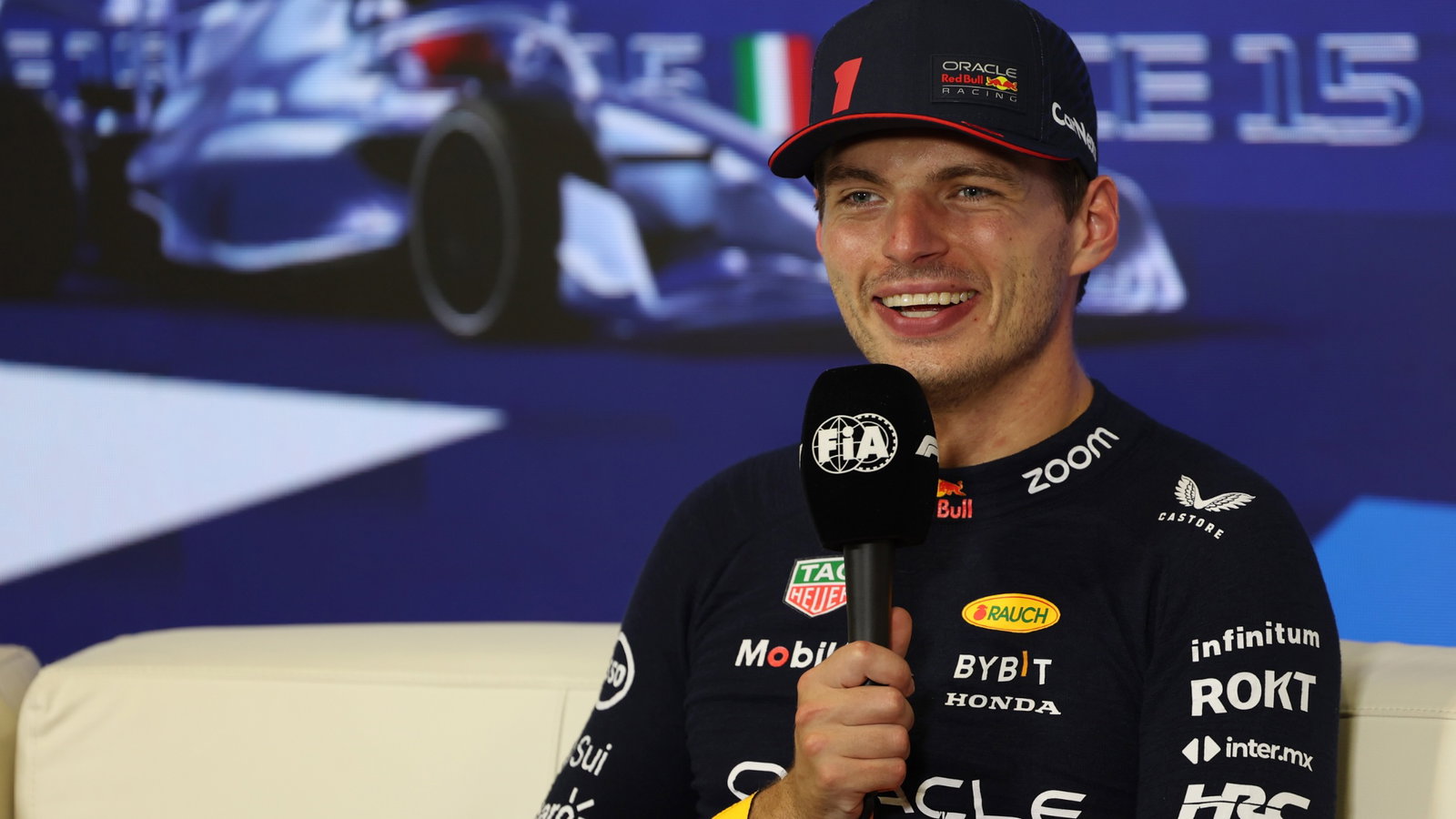 Max Verstappen (NLD) Red Bull Racing, in the post race FIA Press Conference. Formula 1 World Championship, Rd 15, Italian