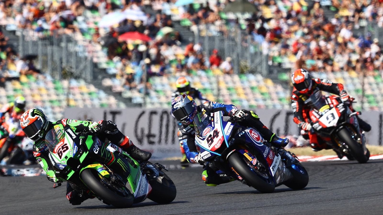 Toprak Razgatlioglu, Jonathan Rea and Danilo Petrucci WorldSBK 2023 Magny-Cours