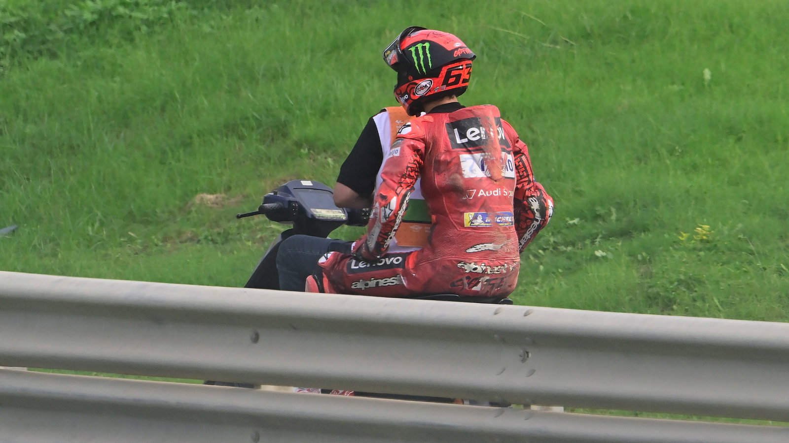 Francesco Bagnaia, after crash, MotoGP race, Indian MotoGP 24 September