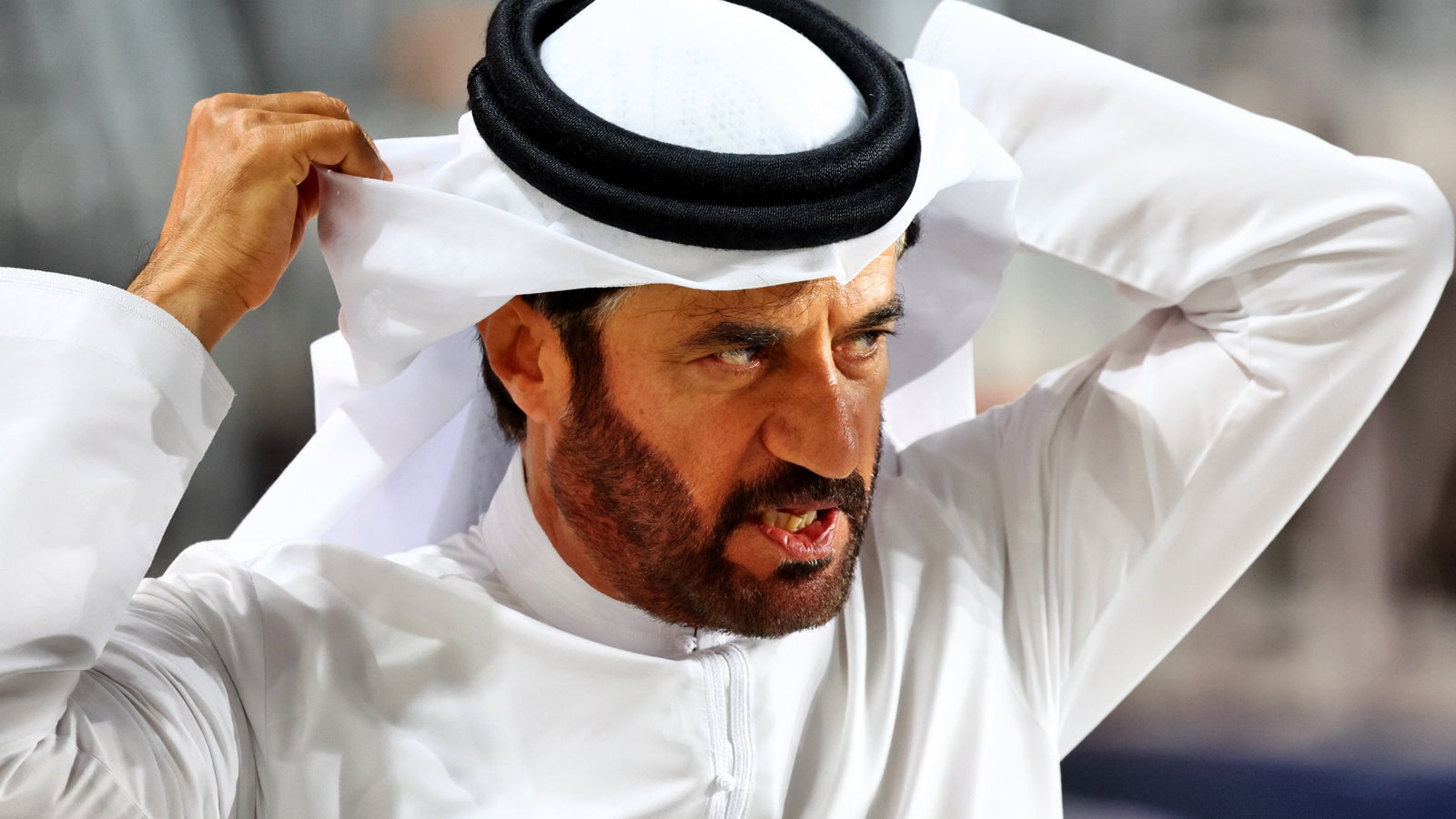 Mohammed Bin Sulayem (UAE) FIA President with guest. Formula 1 World Championship, Rd 18, Qatar Grand Prix, Doha, Qatar,