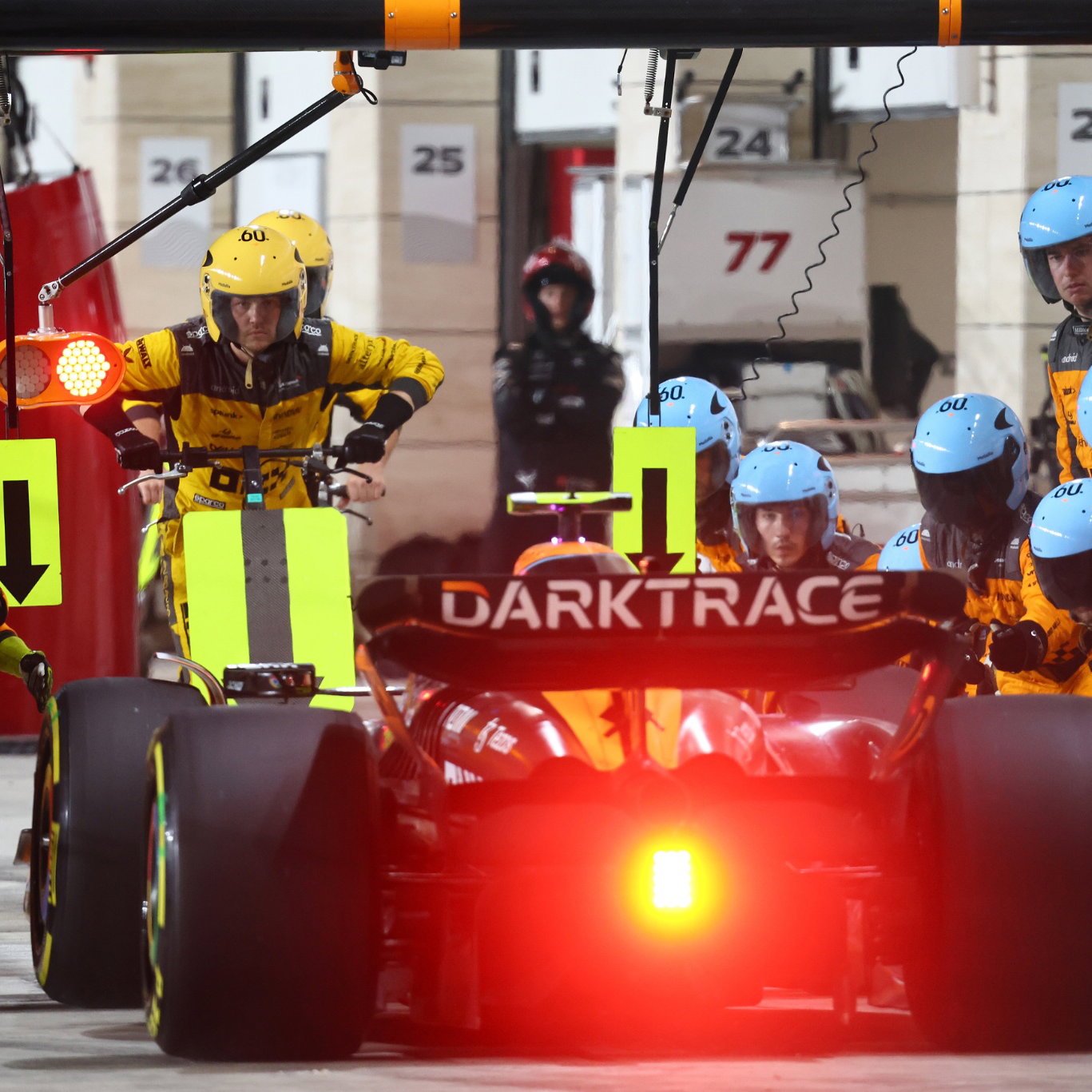 Lando Norris (GBR) McLaren MCL60 makes a pit stop. Formula 1 World Championship, Rd 18, Qatar Grand Prix, Doha, Qatar,
