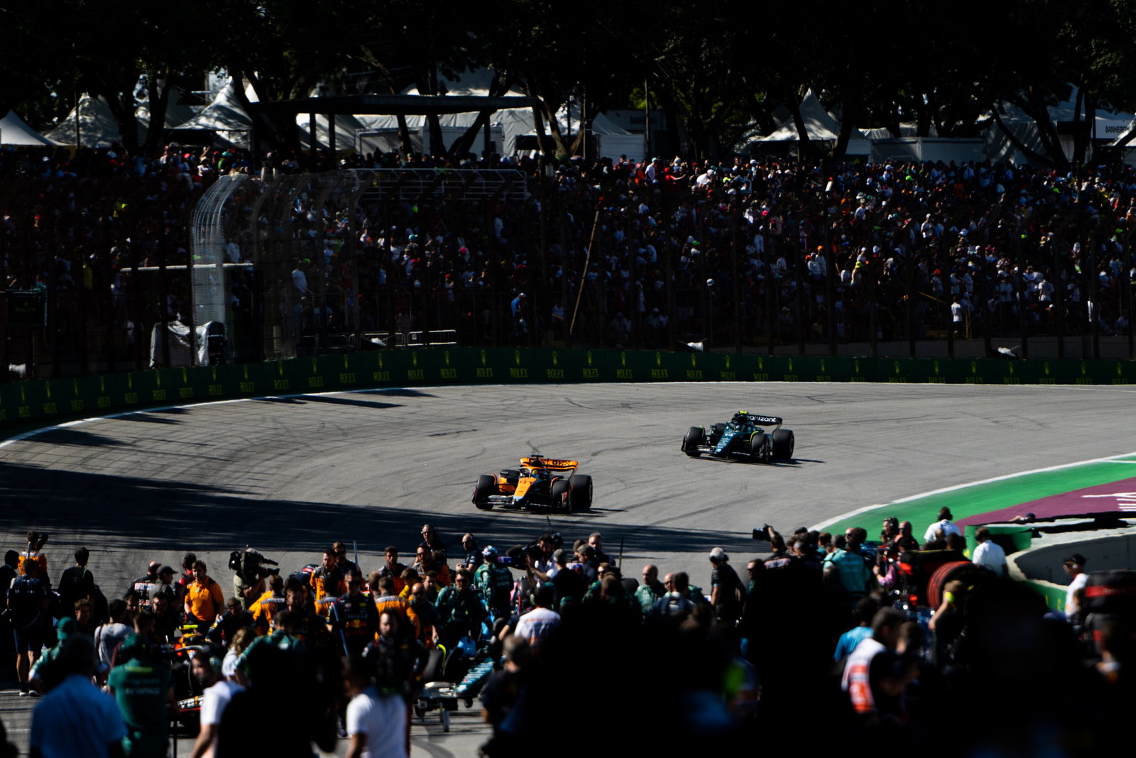 Oscar Piastri (AUS) McLaren MCL60 heads to the grid. Formula 1 World Championship, Rd 21, Brazilian Grand Prix, Sao Paulo,