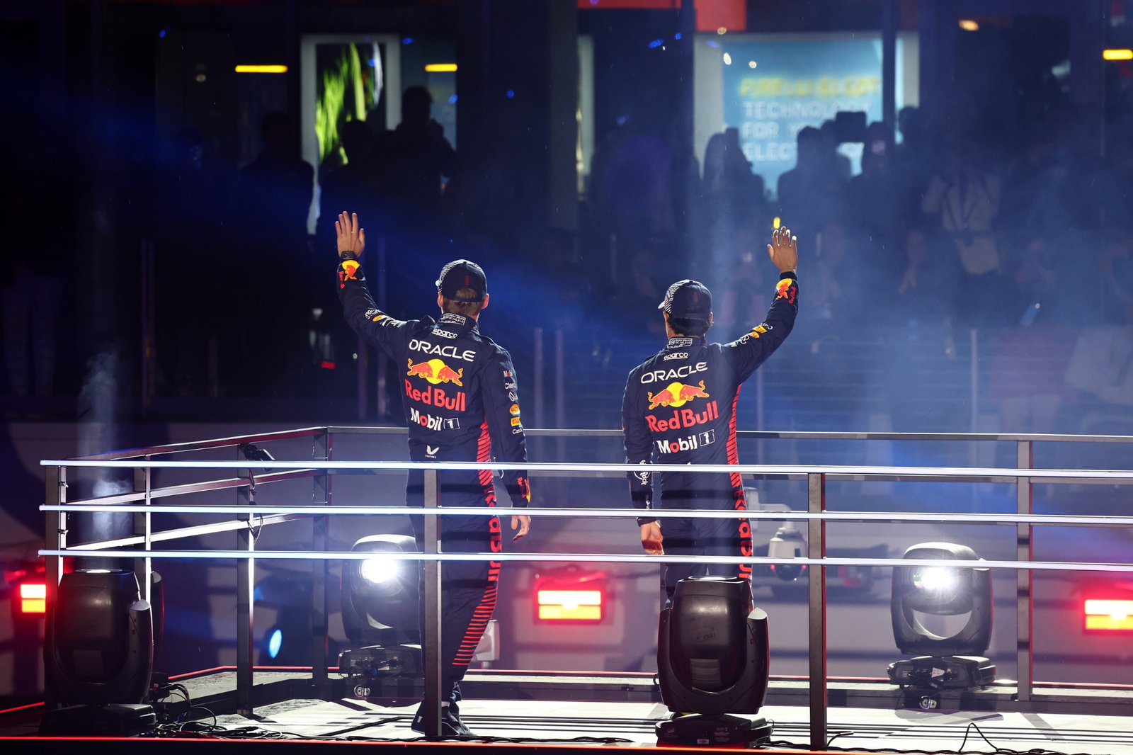 (L to R): Max Verstappen (NLD) Red Bull Racing and Sergio Perez (MEX) Red Bull Racing - Opening Ceremony. Formula 1 World