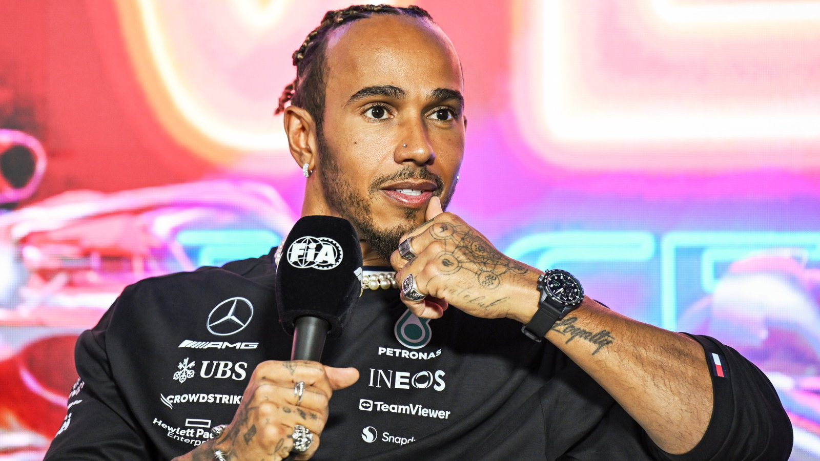 Lewis Hamilton (GBR) Mercedes AMG F1 in the FIA 