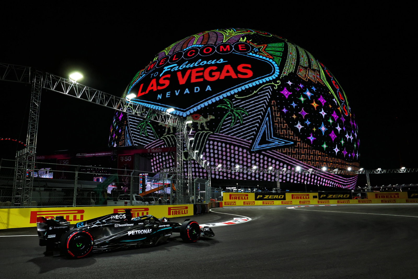George Russell (GBR) Mercedes AMG F1 W14. Formula 1 World Championship, Rd 22, Las Vegas Grand Prix, Las Vegas, Nevada,