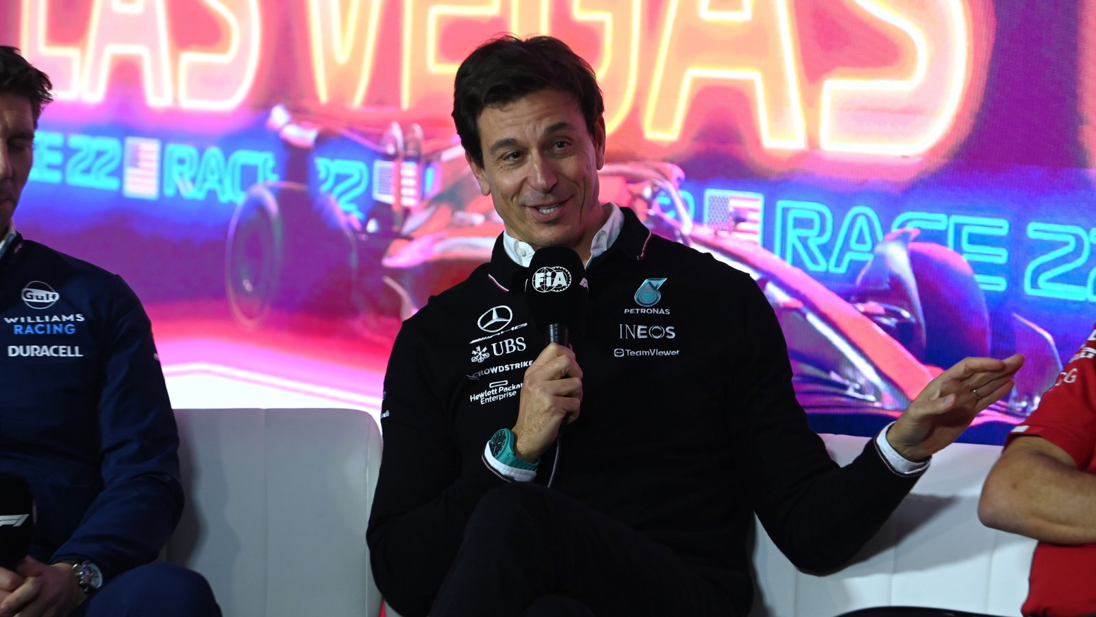 Toto Wolff (GER) Mercedes AMG F1 Shareholder and Executive Director in the first practice session. Formula 1 World