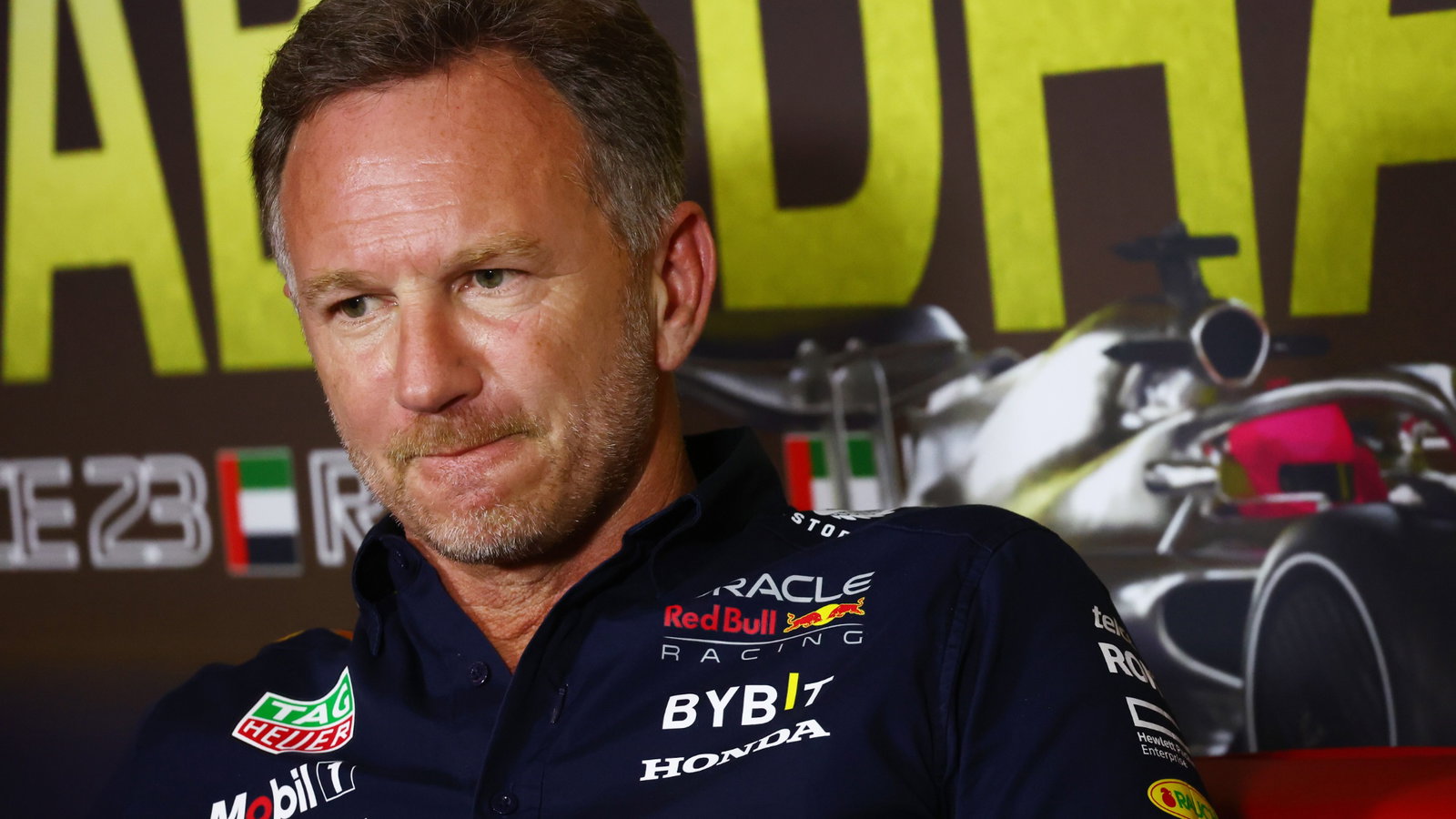 Christian Horner (GBR) Red Bull Racing Team Principal in the FIA Press Conference. Formula 1 World Championship, Rd 23,