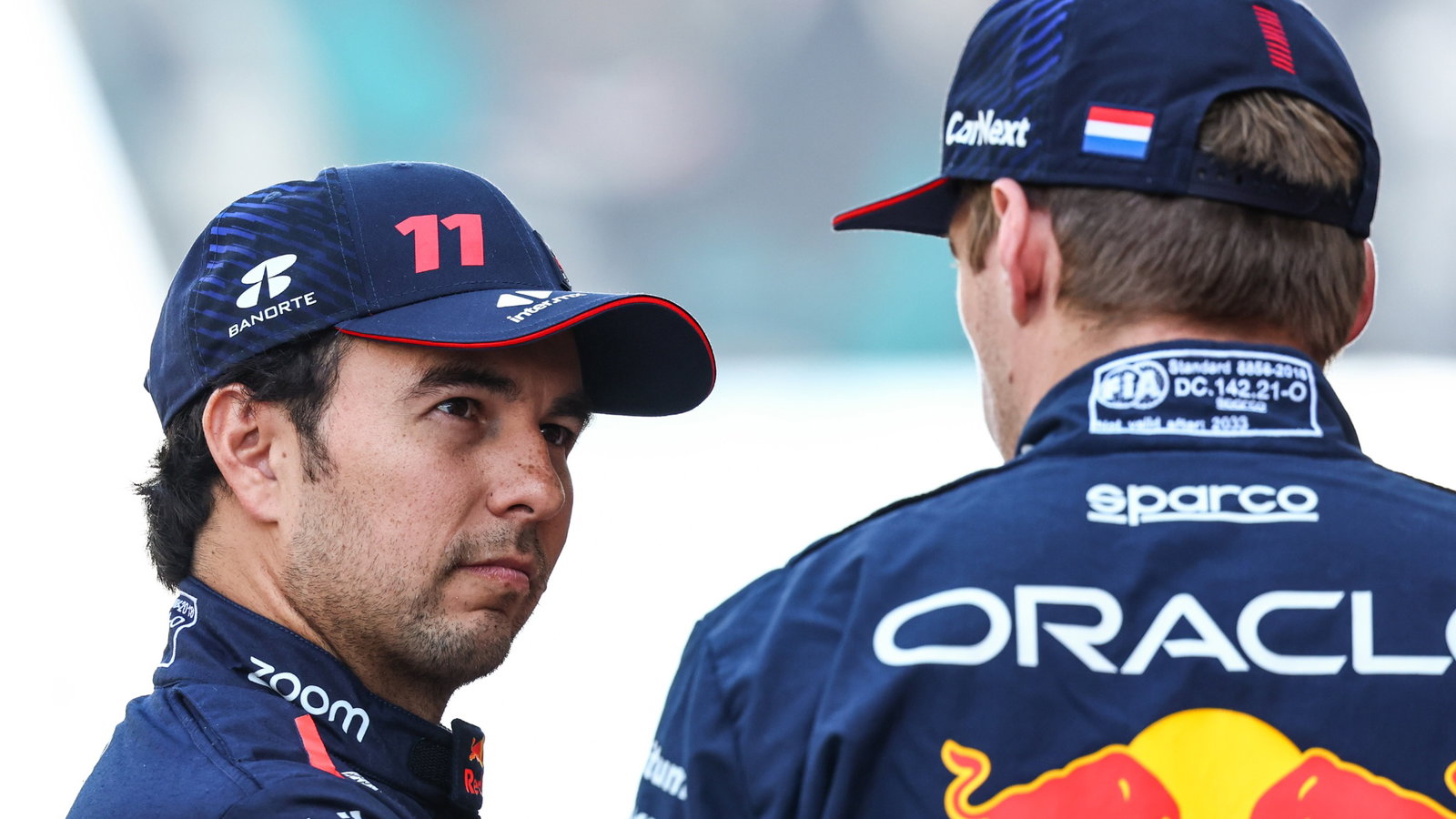 Sergio Perez (MEX), Red Bull Racing and Max Verstappen (NLD), Red Bull Racing Formula 1 World Championship, Rd 23, Abu