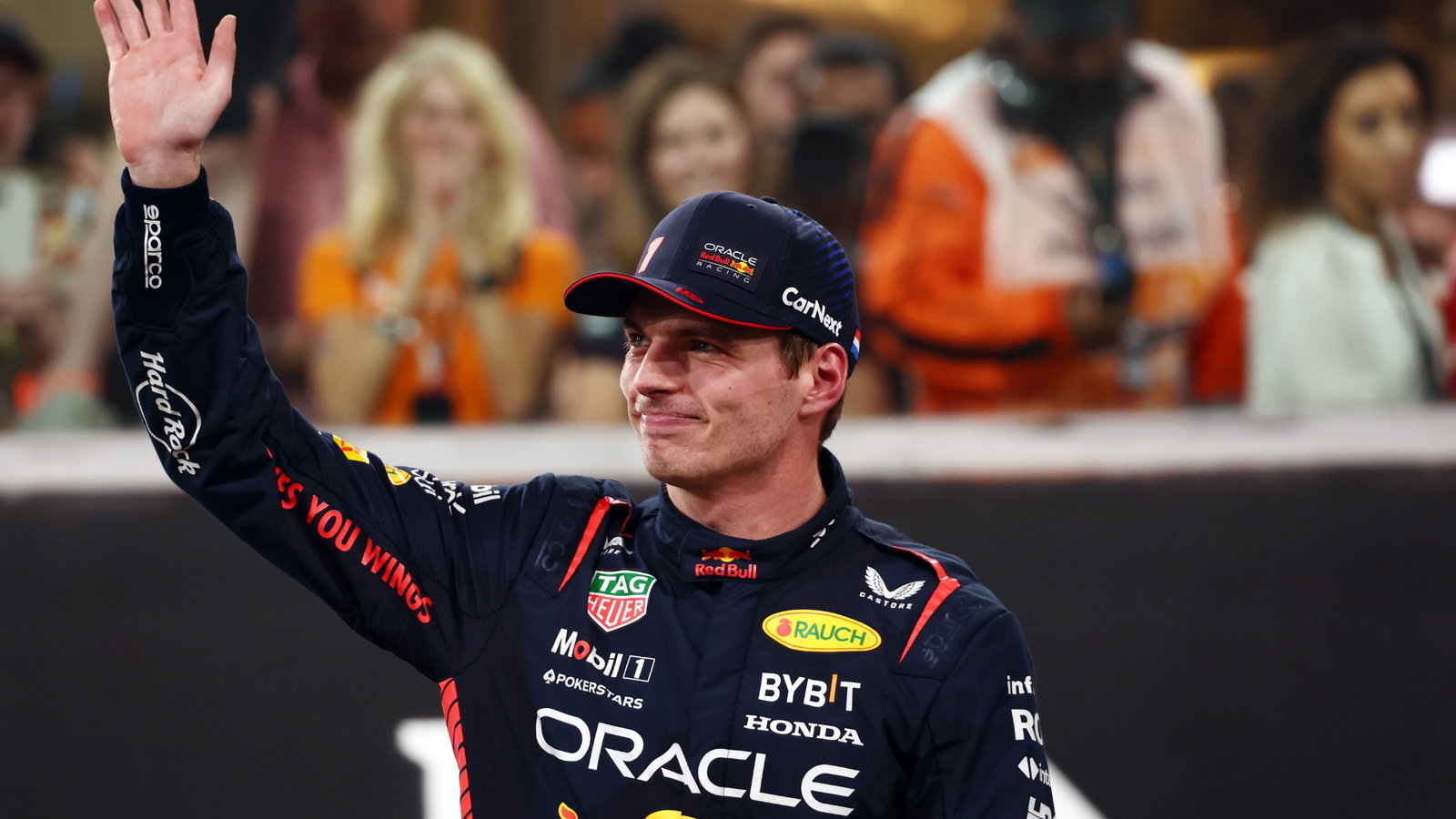 Race winner Max Verstappen (NLD) Red Bull Racing celebrates in parc ferme. Formula 1 World Championship, Rd 23, Abu Dhabi