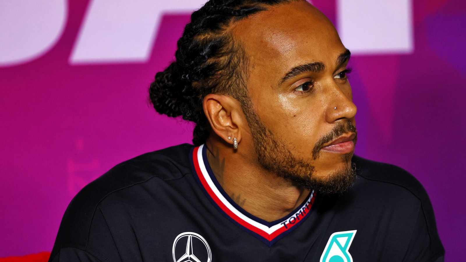 Lewis Hamilton (GBR) Mercedes AMG F1 in the FIA Press Conference. Formula 1 Testing, Sakhir, Bahrain, Day Three.-