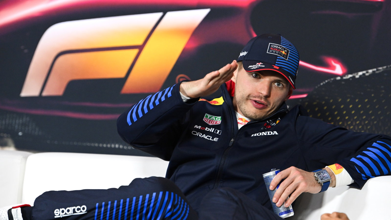 Max Verstappen (NLD) Red Bull Racing in the post race FIA Press Conference. Formula 1 World Championship, Rd 5, Chinese
