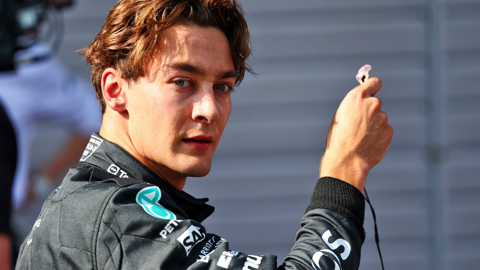 George Russell (GBR) Mercedes AMG F1 in qualifying parc ferme. Formula 1 World Championship, Rd 11, Austrian Grand Prix,