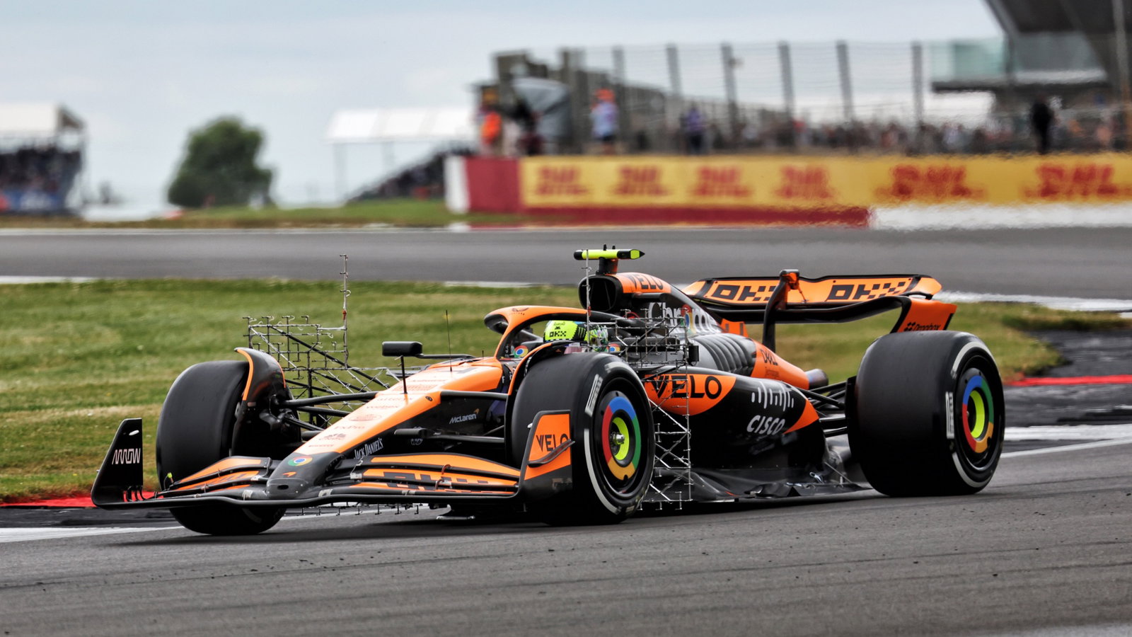 Lando Norris (GBR) McLaren MCL38 with sensor equipment. Formula 1 World Championship, Rd 12, British Grand Prix,
