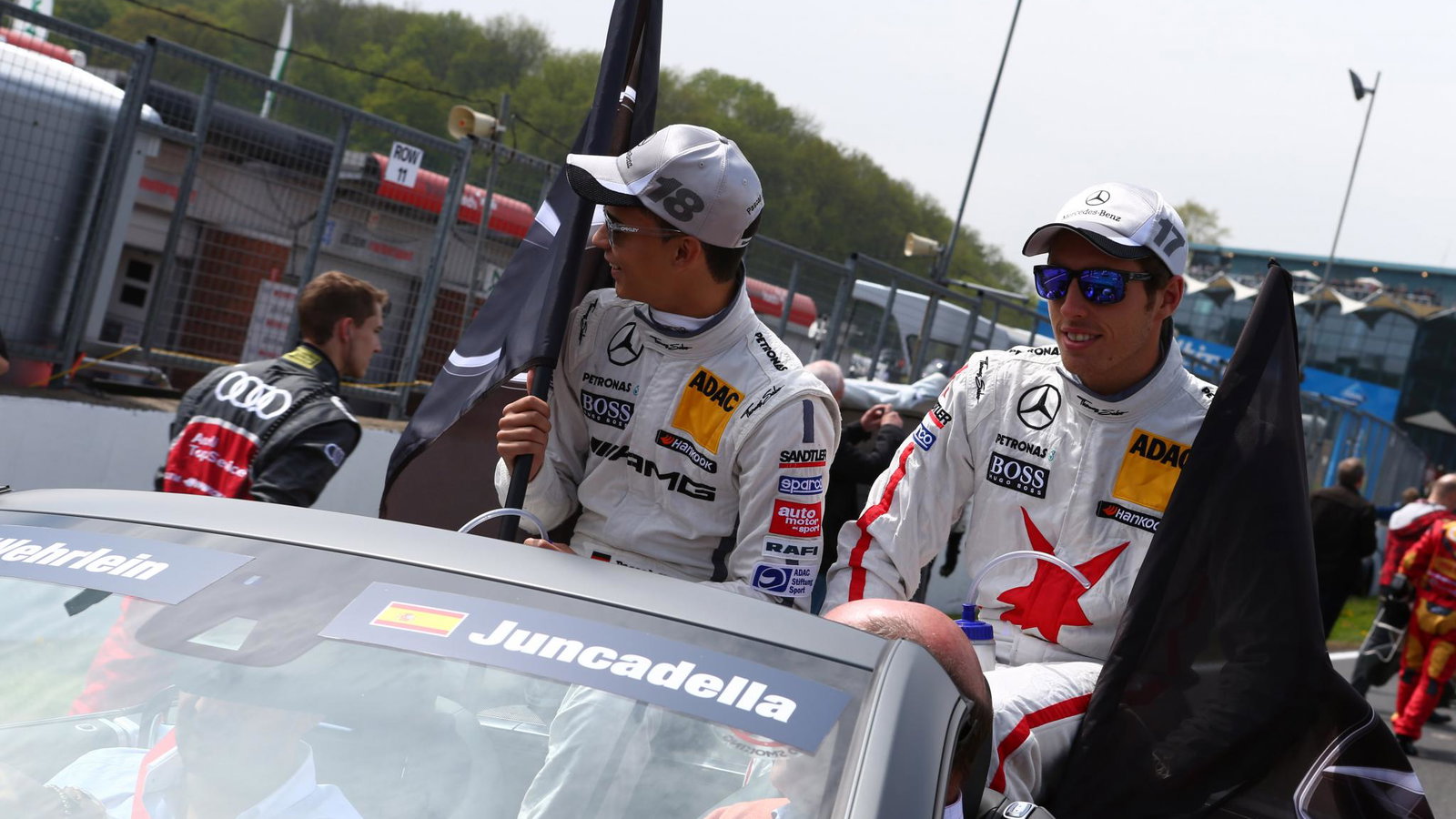 Pascal Wehrlein (GER) Mercedes AMG DTM Mercedes AMG C Coupe and Daniel Juncadella (ESP) stern Merced