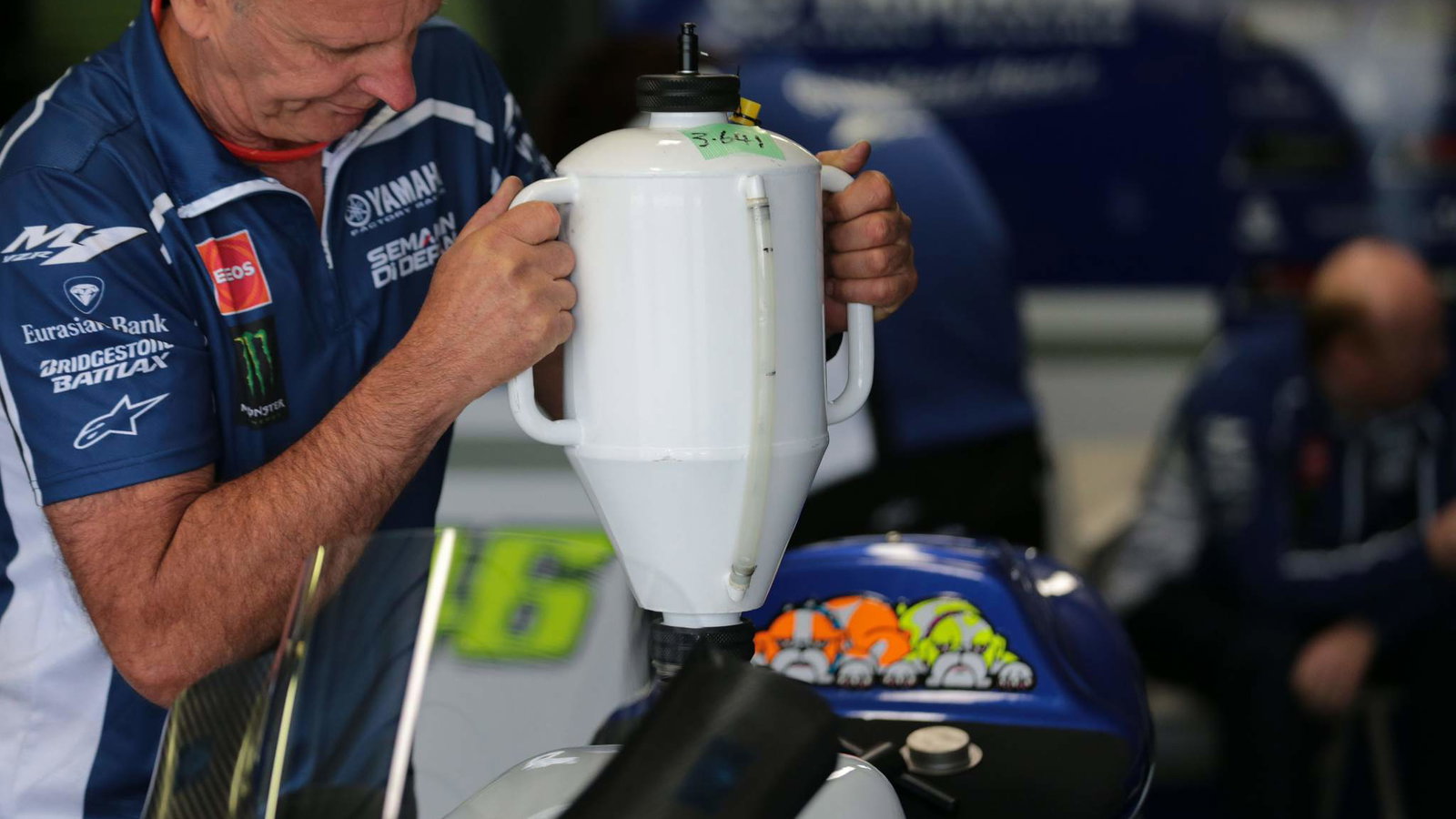 Fuel in Rossi's Yamaha, Phillip Island MotoGP tests, March 2014